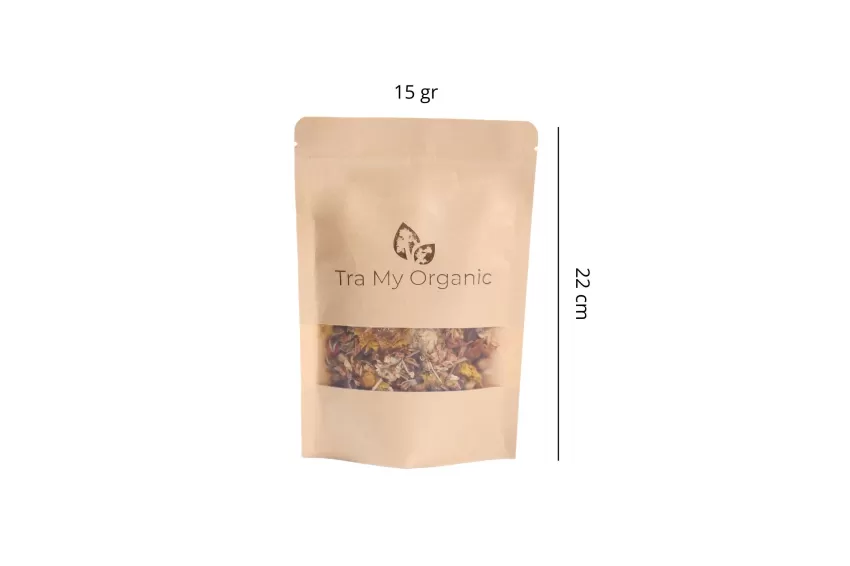 Herbal Tea, Trà My Organic, 15Gr, Floral Tea, Caffeine-Free Tea, Natural Ingredients, Healthy Lifestyle, Rose, Chrysanthemum, Jasmine