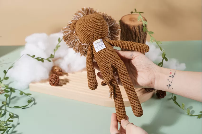 Crochet Lion Rattle Toy