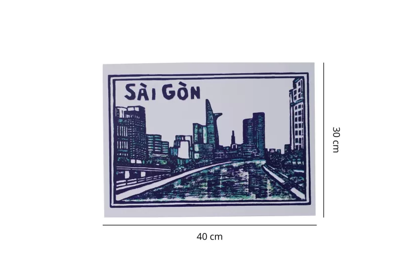 Sông Sài Gòn, Tranh In Từ Tranh Khắc Gỗ