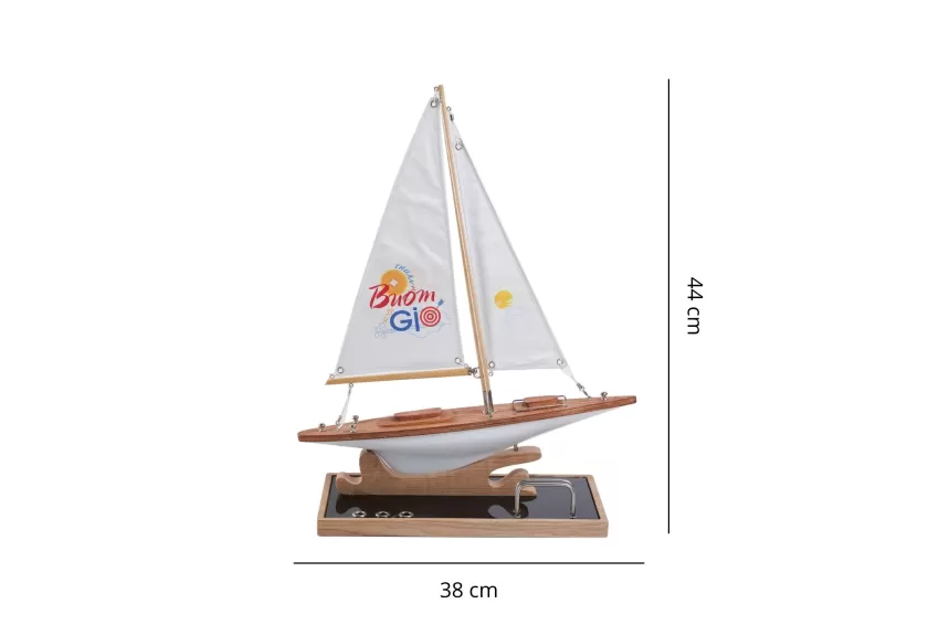 Lucky Sailboat Model L380.T4 With Art Silk Fabric Double Sail