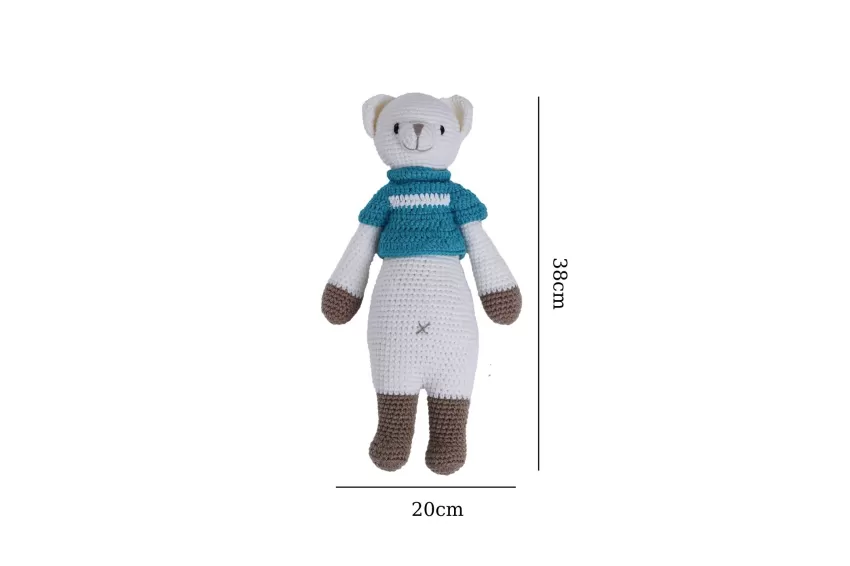 Crochet Stuffed Standing Bobbie Bear, Large Size