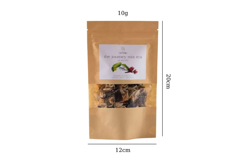 The Journey Tea Blend, Zip Bag of 10g, Stimulating Tea for Mornings, Beauty Tea, Healthy Gift, Natural Herbal Blend, Beauty Gift