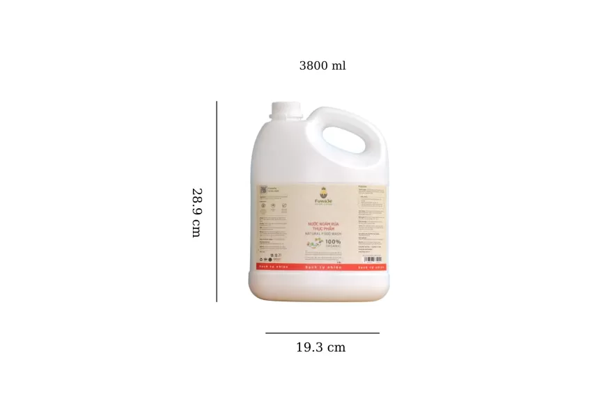 Enzyme Food Wash, 3.8 Liter, Large Capacity, Cleans Products Thoroughly, Does Not Contain Cleaning Chemicals, Protects Health