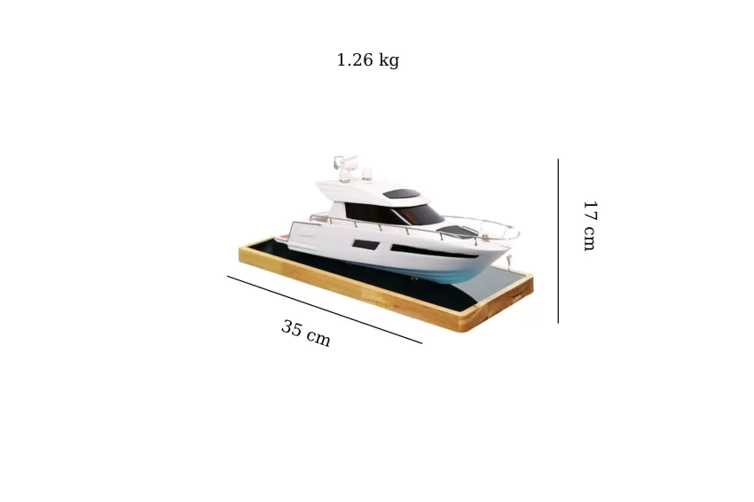 Lucky Mini Yacht Model L320.T1, Acrylic And Wood Stand