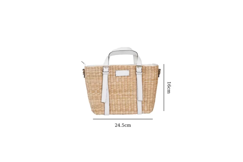 Bulrush Bag With White Strap