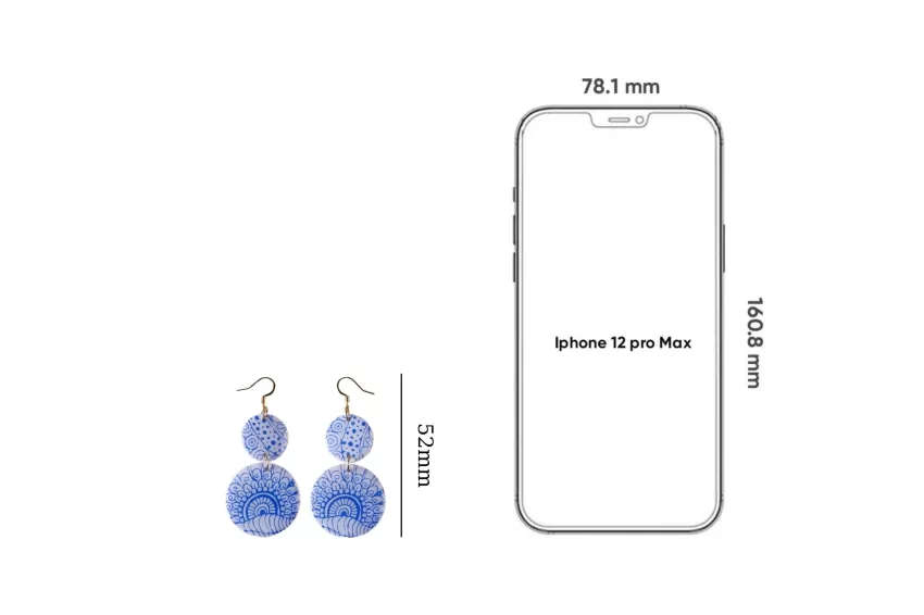 The Ceramics Clay Earrings, Characteristic White Background Of Thanh Hoa Porcelain, Ladylike Style, Luxurious And Noble