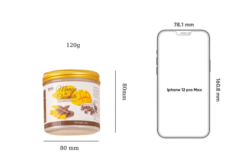 120g Mango Dip Chocolate, Plastic Jar, Chocolate Fruit, Chocolate-Dipped Fruit, Healthy Snack, Gift For Loved Ones