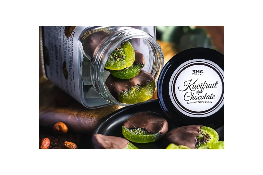 120g Kiwi Fruit Dip Chocolate, Glass Jar