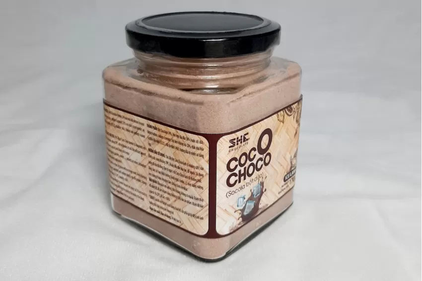 170g Coconut Chocolate Powder, Glass Jar, Sweet And Slightly Bitter Chocolate Flavor, Creamy Coconut Milk Flavor, Versatile For Cooking