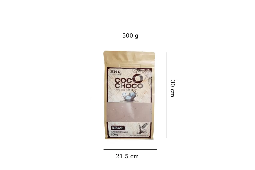 500g Coconut Chocolate Powder, Zip Bag, Irresistible Creamy Coconut Flavor, Convenient Zip Bag, Enhances Memory, High Antioxidant Content