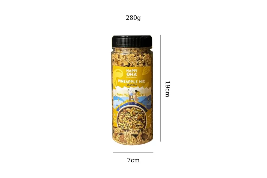 Pineapple Mix Granola, Lightly Tart Sweet Fruit Flavor, Sugar-Free Granola, Sweet And Sour Granola, Fruit-Flavored Cereal