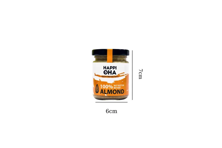 Almond Butter (Smooth) - Bơ Hạnh Nhân 100g Happi Oha, Bơ Hạt Dinh Dưỡng, Bơ Ăn Kiêng Không Đường, Bơ Ăn Cùng Bánh Mì