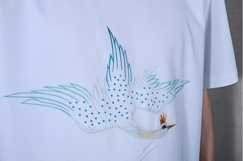 Swan Hand-Embroidery T-Shirt