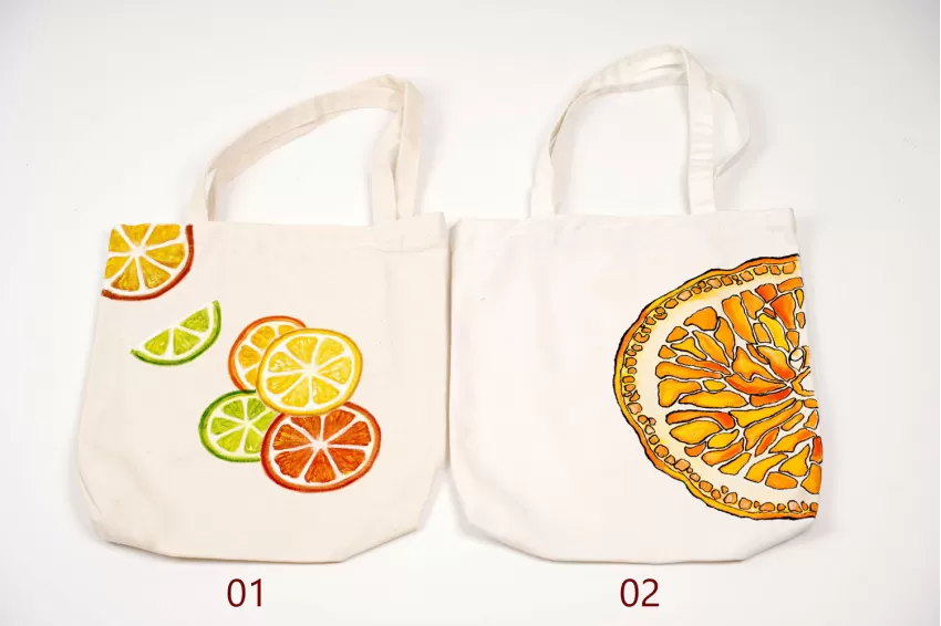 Hand-drawn Tote Bags - Fruits