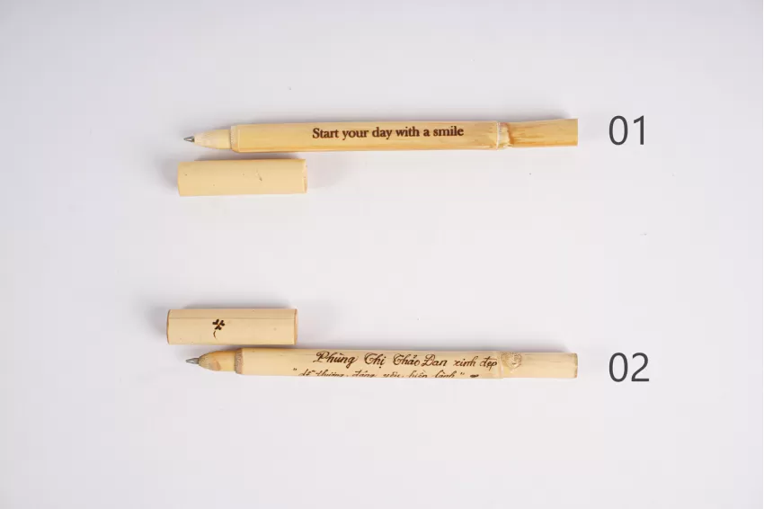 Bamboo Ballpoint Pen Engraved with Your Own Message