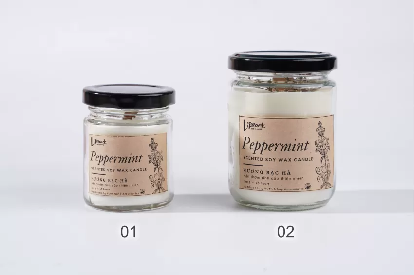 Natural Soy Wax Scented Candle, Peppermint