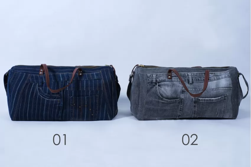 Túi Trống Du Lịch Từ Jeans Tái Chế, Size 45