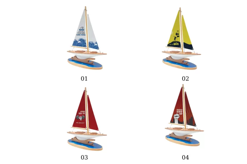 Lucky SailboatModel L380.T1 With Art Silk Fabric Sail