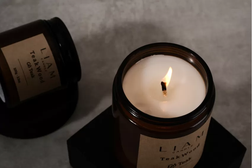 Teak Wood Scented Candle