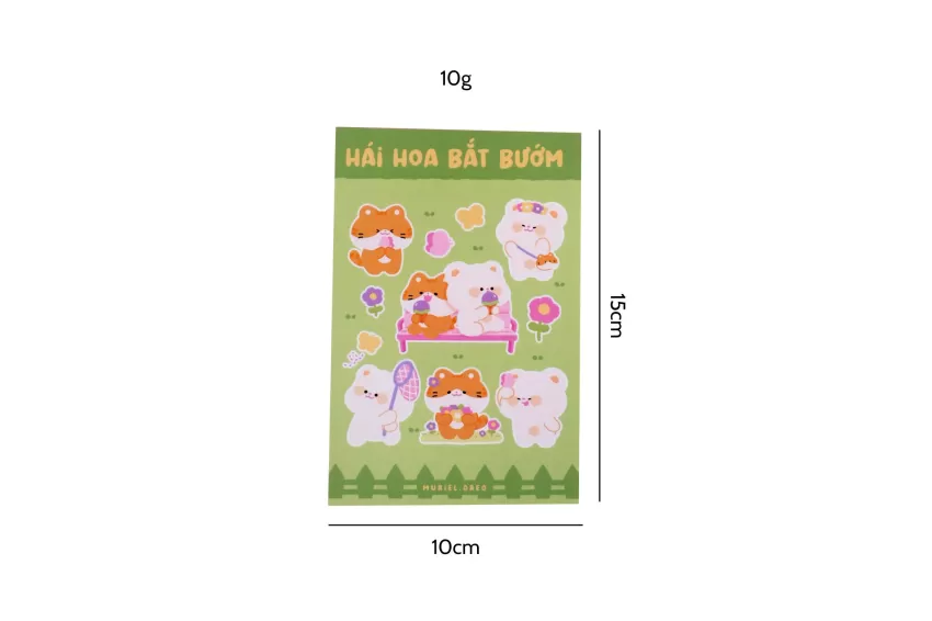 Sticker Hái Hoa Bắt Bướm, Sticker Ngộ Nghĩnh Đáng Yêu, Hình Dán Trang Trí Sổ Tay, Sticker Dán Điện Thoại, Quà Tặng Đáng Yêu