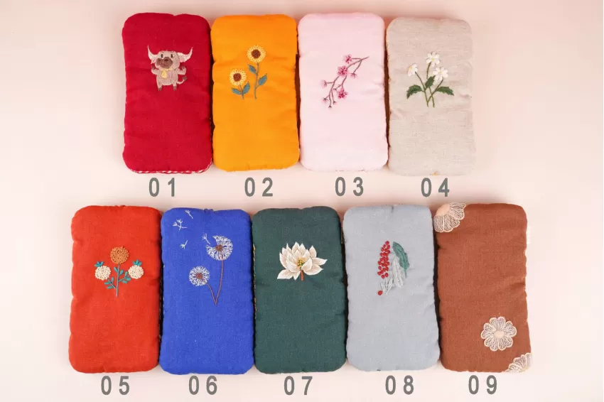 Túi Đựng Điện Thoại Vải Lanh Thêu Tay Nhỏ Xinh, Túi Handmade, Chất Liệu Vải Lanh Thân Thiện Môi Trường, Túi Đựng Điện Thoại