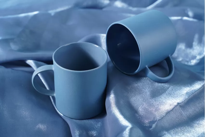 Dark Blue Ceramic Cup, Refreshing Blue Color, Minimalist and Elegant Style, Thick and Durable Product, Handcrafted Item