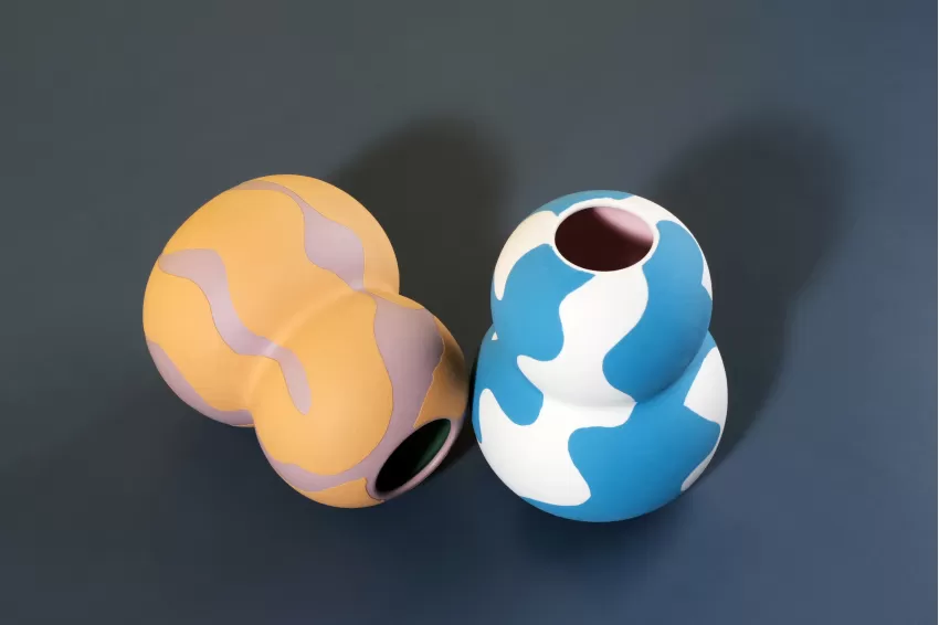 Double Oval Ceramic Vase