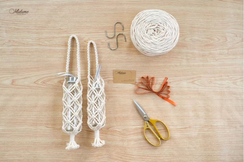 Giỏ Đựng Bình Nước Macrame, Thiết Kế Lạ Mắt và Độc Đáo, Nút Thắt Macrame Tỉ Mỉ, Chất Liệu Bền Bỉ, Có Thể Tái Sử Dụng