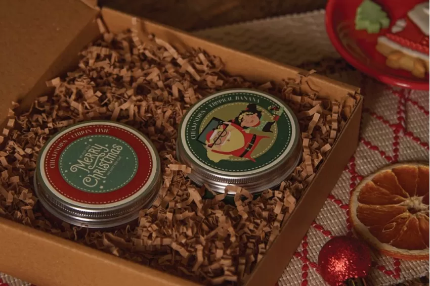 Set Of 4 "XMas Mood" Scented Soy Candle Tins