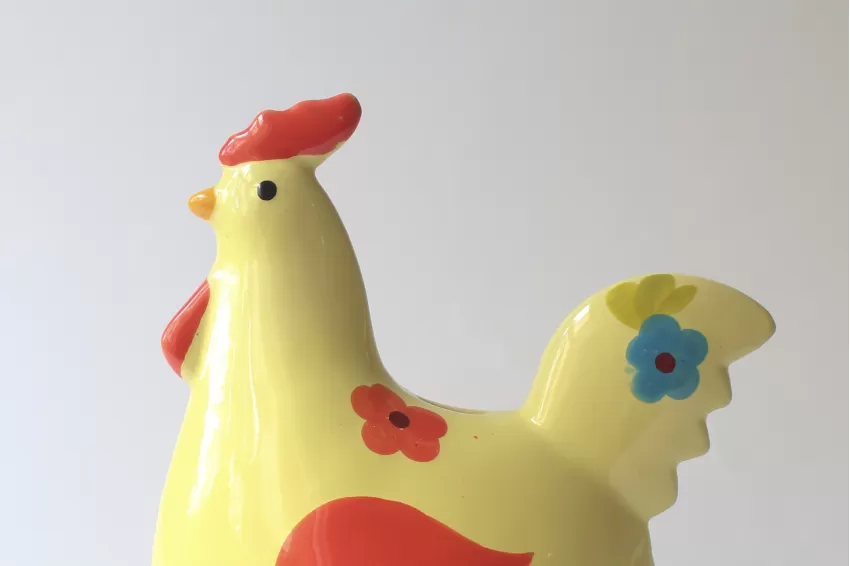 Chicken Shaped Ceramic Piggy Bank, Vietnamese Ceramics, Unique Piggy Bank, Ceramic Money Bank, Handmade, Gift For Any Occasion, Home Decor