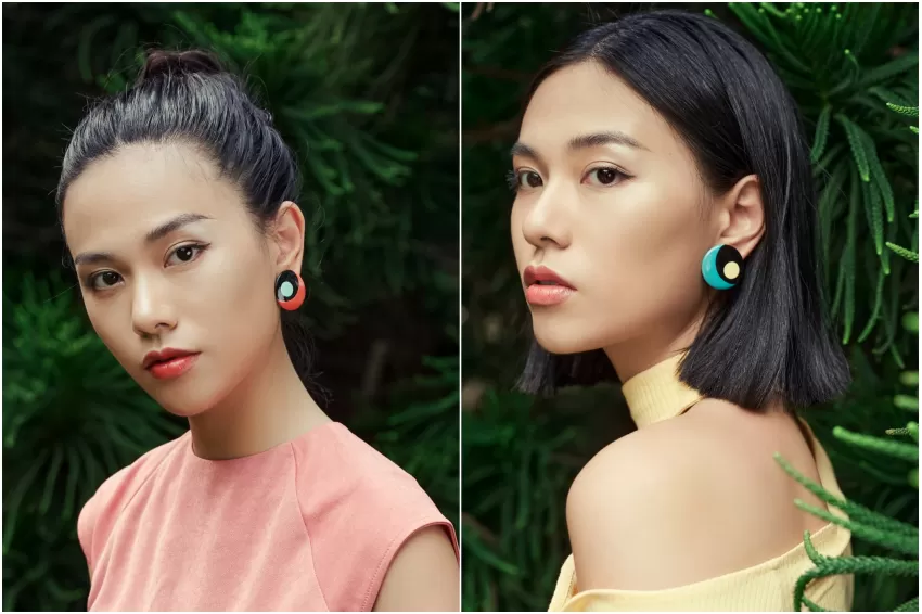 Moony Earrings, Trendsetter Collection, Harmonious Colors, Natural Buffalo Horn Material, Standout Accessory, Modern Style