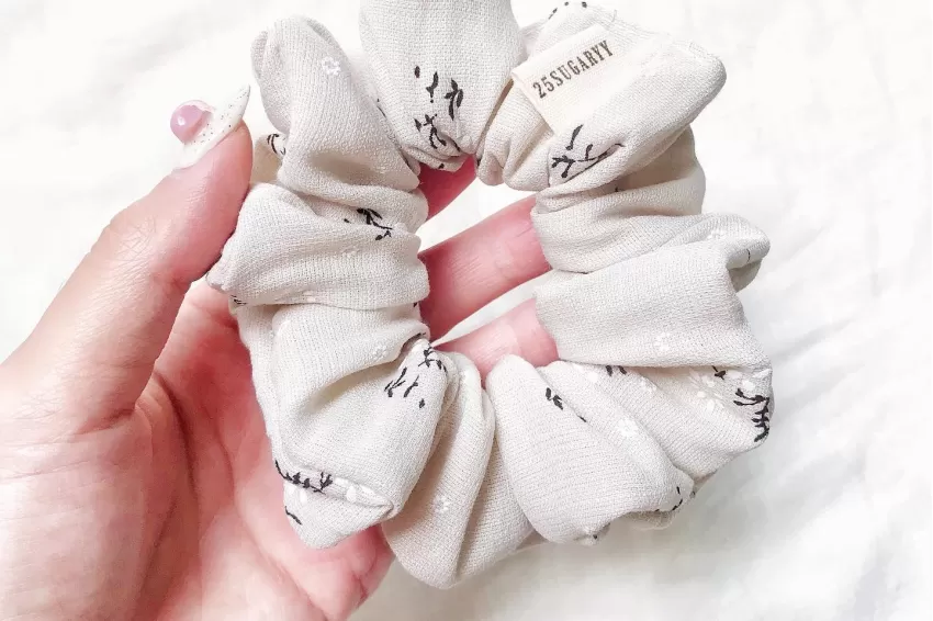 Floral Linen Scrunchie