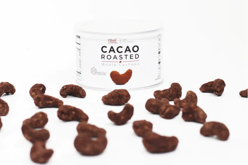 Cacao Roasted Whole Cashews In Tin Jar, Premium Cashew Nuts, Crispy Fat, Vietnamese Snacks, Seasoned Cashew Nuts, Good For Health, Exclusive Design