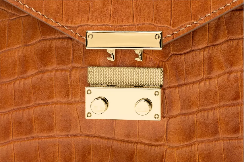 Brown Chloe Leather Crossbody Bag, Youthful Light Brown Color, High-Quality Genuine Leather Material, Intricately Crafted