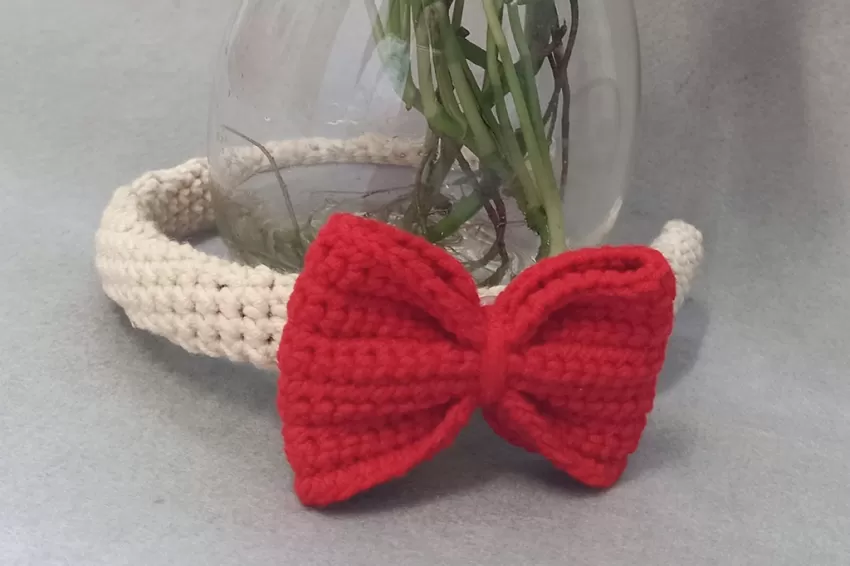 Big Bow Tie Crochet Headband, Adorable Design, Lovely Hair Accessories, A Gift For Feminine Girls Or Little Girls