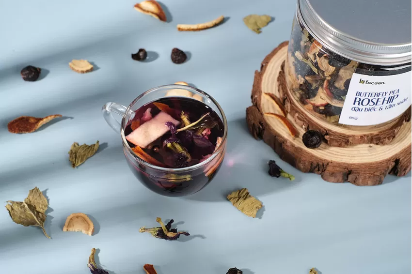 Butterfly Pea & Rosehip Tea, Herbal Tea, Natural Ingredients, Mind Soothing, Stress Relief, Goodnight Tea, Antioxidants, Butterfly Pea