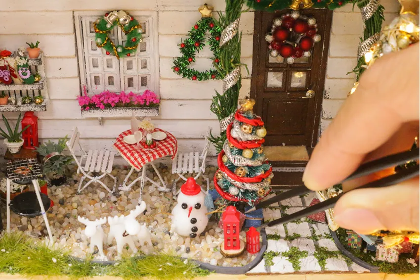 “Christmas Garden” Miniature, Christmas Gift Ideas, Creative Christmas Decorations, Handmade