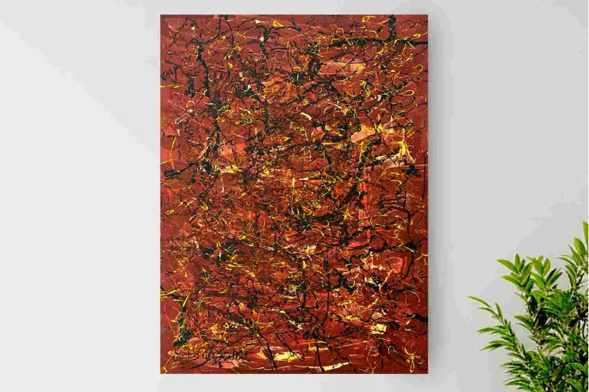 ATUMN LEAVES, Hand Drawn Abstract Painting