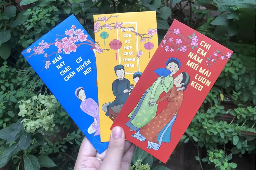 Thầy Phán, Set 06 Bao Lì Xì Thiết Kế Sáng Tạo, Độc Đáo, Văn Hoá Việt Nam, Tái Hiện Hình Ảnh Ngày Tết Việt, Gửi Lời Chúc Năm Mới