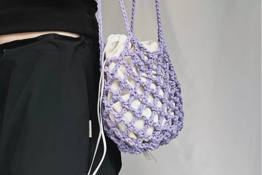 Solaris Crochet Bag, Airy Fiber Material, Soft And Lightweight, Durable, Long Straps, Sweet Pastel Colors, Spacious Form, Versatile To Wear