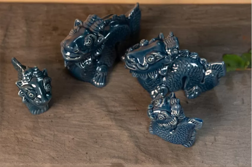 Glazed Dragon Ceramic Figurine - HCERAMIC