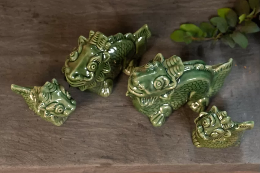 Glazed Dragon Ceramic Figurine - HCERAMIC