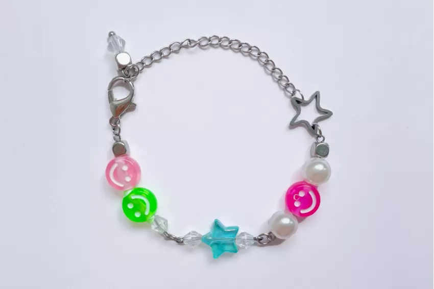 Simple Colorful Bracelet Style 04, Smile Away Collection, Playful And Youthful Design, Cute Handmade Gift For Girls