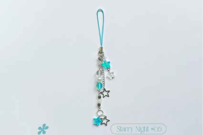 Blue Star Phone Strap Style 05, Starry Night Collection, Bag Strap, Youthful And Eye-Catching Design, Handmade Gift For Friends