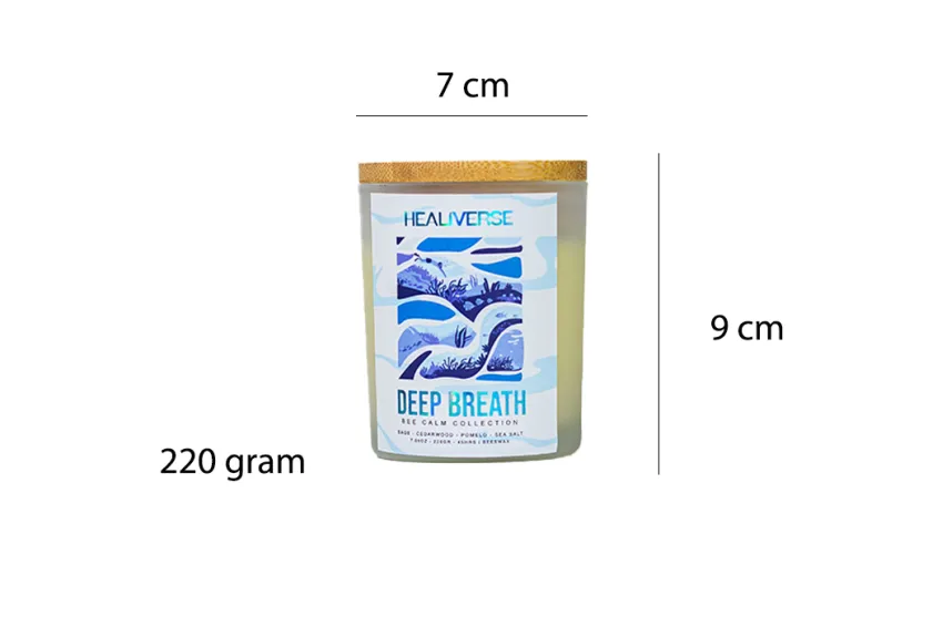 Nến Thơm Tinh Dầu Nước Hoa Deep Breath Cao Cấp, Nến Thơm Thư Giãn, Trị Liệu Bằng Mùi Hương, Nến Thơm Sáp Ong, Bộ Sưu Tập Nến Thơm Sáp Ong Bee Calm, Hương Thơm Ấm Áp, Chữa Lành, Quà Tặng