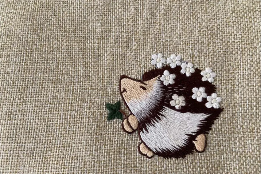 Small Hedgehog Embroidered Letter Bag, Envelope Bags, Hand Embroidered Bags, Handy Fabric Bags, Handmade Bags, Gifts For Women, Fashion Accessories