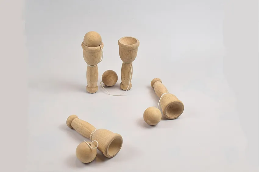 Cup And Ball Game For Kids, Vietnamese Folk Games, Boardgame, Traditional, Travel Set, Games With Friends, Wooden Toys, Gifts for Children