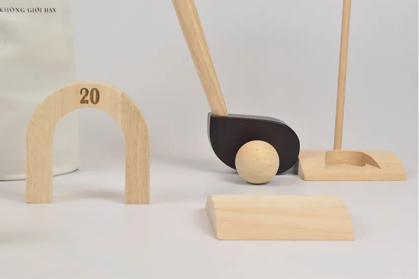 Wooden Mini Golf Set for Children, Wooden Toys, Traditional, Games with Friends, Sports Games, Gifts, Children's Gifts