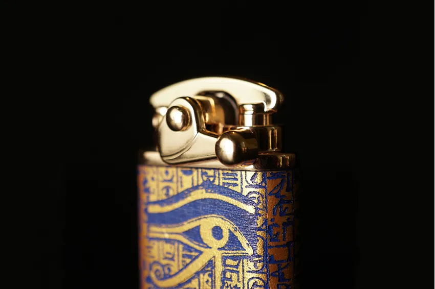 Eye Of Horus Patterned Hand-drawn Leather Lighter, Art Lighters, Leather Accessories, Handmade Gifts, Aesthetic, Unique Gift, Personalized Gifts