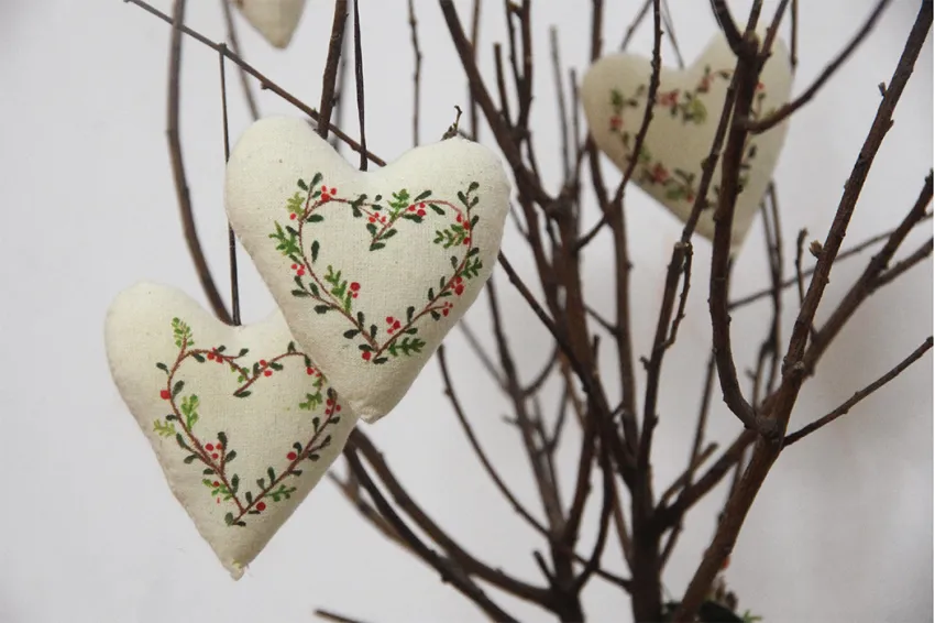 Decorative Painted Fabric Hearts, Handmade Accessories, Fabric Accessories, Decorative Accessories, Ornaments, Unique Gifts